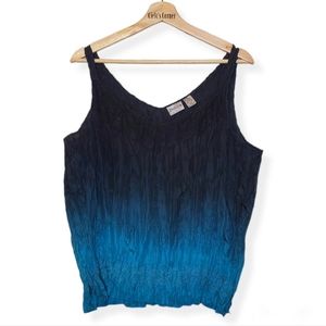 Chico's Blue Ombre 100% Silk Tank Size 3